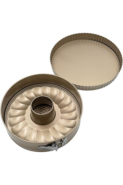 B&D banddtools Premium Springform Bundt Cake Pan, Nonstick Ridged Round Pan with Quick-Release Latch, Li