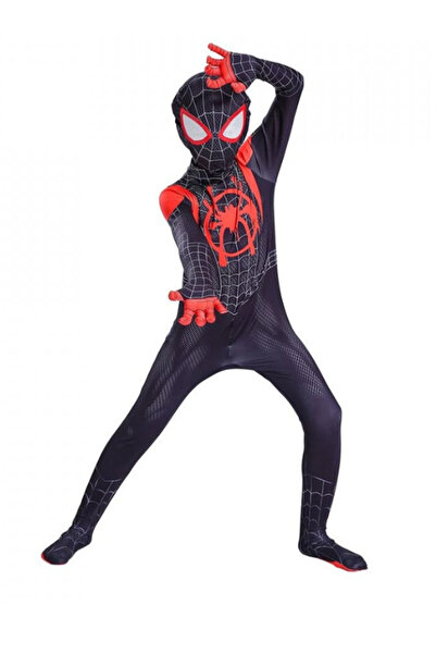 Blusmart Costum carnaval negru-roșu cu mască – model erou urban, copil