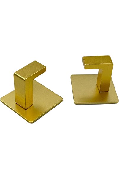 B&D Heavy-Duty Golden Zinc Alloy Wall Hooks, 5.0 kg Capacity, Set of 2, L-Sha...