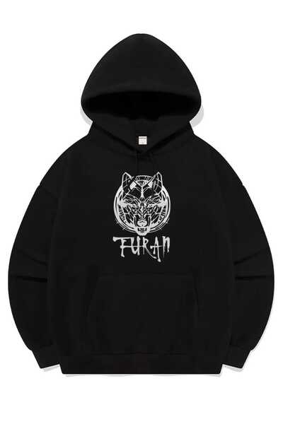 Hunors Sportswear & Company Turan Kurt Baskılı Unisex Model Pamuklu Kapüşonlu...