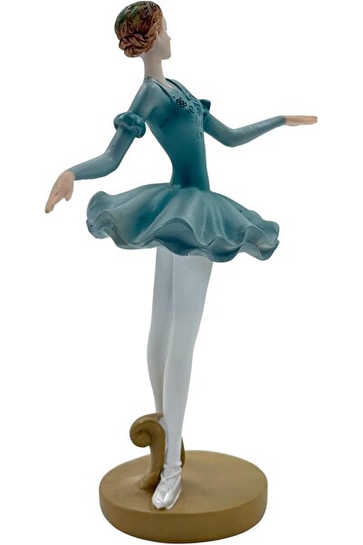 B&D Ballet Figurine, Porcelain Ballerina in Blue Dress on Gold Base