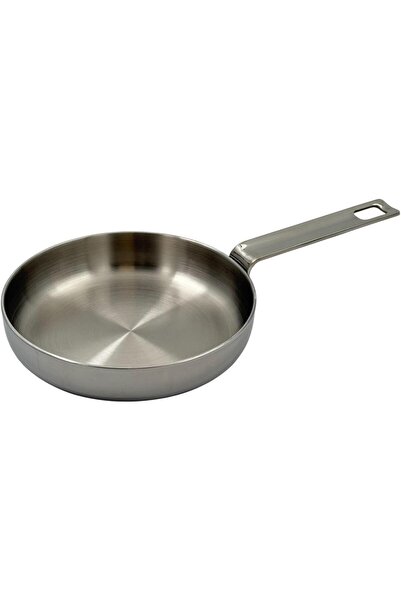 B&D banddtools Small Stainless Steel Frying Pan 16 × 3.5 cm, Professional with Long Handle