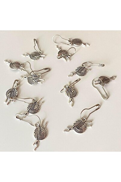 yumakça Metal Yumak Figürlü Broş Set Gümüş