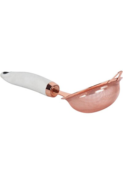 B&D Fine Mesh Tea Strainer, Rose Gold Finish, White Handle