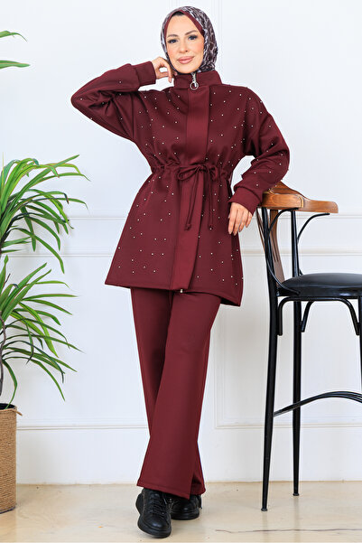 benguen Pearl Scuba Suit N5323 Burgundy