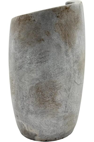 B&D Decorative Face Planter, Modern Half-Face Wall Sculpture, Grey Cement