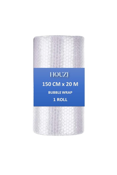 Houzi لفافة تغليف الفقاعات الهوائية، 150 سم × 20 متر، لفافة تغليف الفقاعات ال...