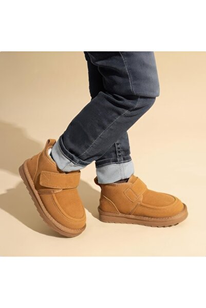 Dream Pairs Kids Insulated Winter Boots with Fur, Brown, EU 31