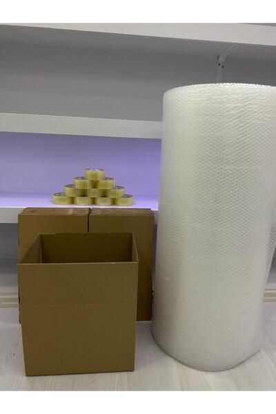 e Erta Koli Taşınma Seti,40x30x30cm 10'Lu Çift Oluklu Boş Karton, 1 Adet Koli...