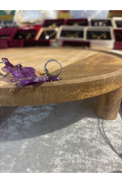 Lorys Boutique Earrings Natural purple orchid