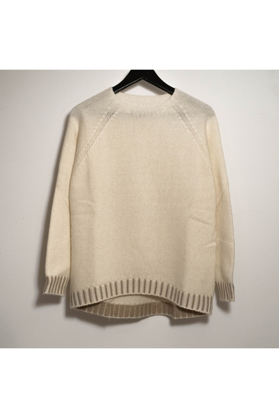 FASHION Pulover din amestec de lână, viscoză și cașmir cu detalii contrastant...