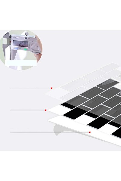 OEM Set of 10 self-adhesive tiles 30x30 cm, white, subway-style design for kitchen and bathroom