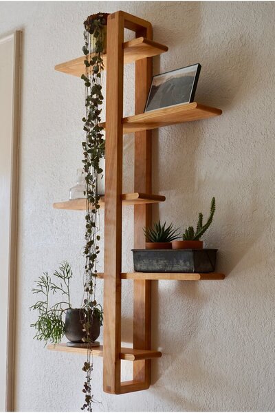 Trend KenT Dekoratif Ayarlanabilir Ahşap Raflı Lüx Çiçeklik