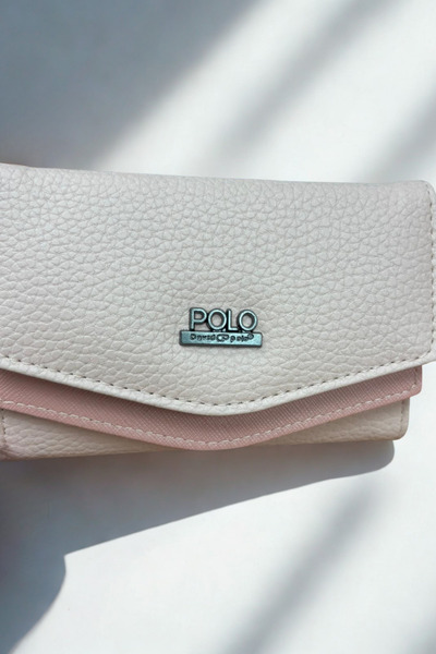 Tesettür Diyarı محفظة جلدية صناعية متعددة الأقسام بغطاء مزدوج - بودرة