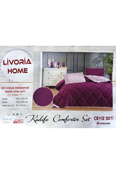 livoriahome collections www.livoriahome.com Preminyum Kadife Çift Kişilik Uyku Seti