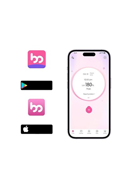 femometer Fertility and ovulation monitoring device, pink size 7, set with charging dock,