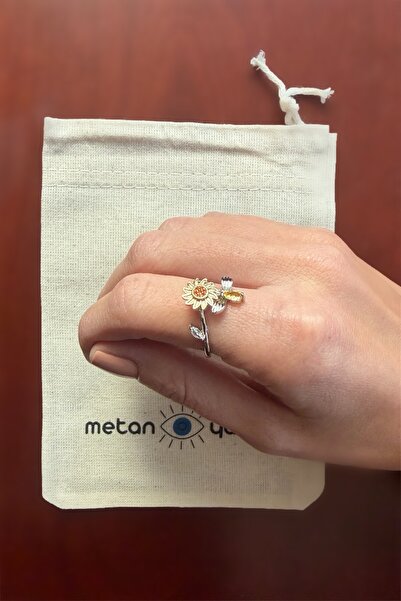 Metanoyaco Rahatlatıcı Anksiyete Yüzüğü (Dönen Detaylı, ayarlanabilir) Çiçek&...