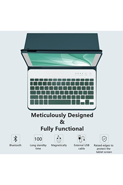 Alstrap iPad Air 11 Inch M2/M3 Air 4/5 10.9 Inch Compatible Wireless Tablet Case with Keyboard and Pencil Holder