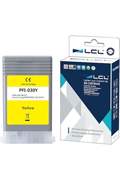 OEM LCL PFI-030Y Printer Cartridge, 55ml, Yellow, Set of 1, Waterproof