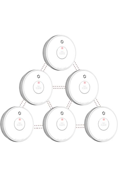 OEM Putogesafe ZA258 Wireless Smoke Detector Set of 6, 85 dB Alarm, LED, 10-Year Battery