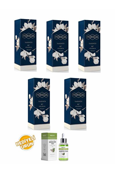 Pereja Yasemin Kolonya 250 ml Cam Şişe 5 Li Set