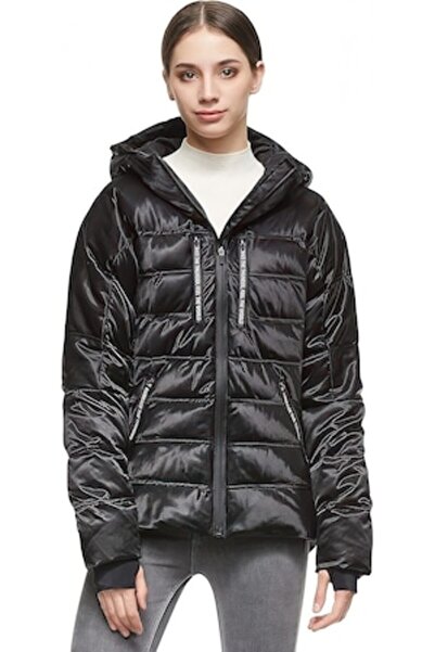 OEM Orolay quilted jacket, short, waterproof, black, with hood and four pockets, L INTL