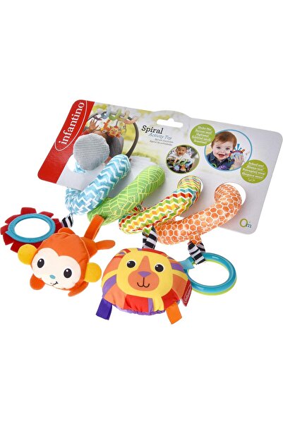 Infantino Spiral Activity Toy - Plush, Unisex, From Birth, Attachable to Strollers and Car Seats