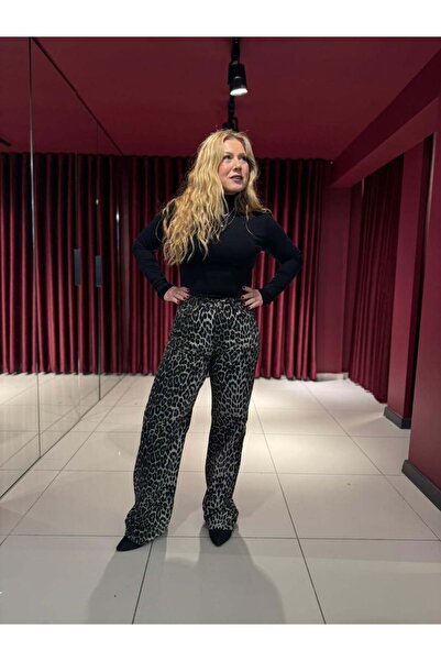 Serpirella Butik Leopard Straight Jeans