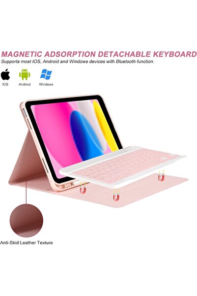Alstrap iPad Air 11 Inch M2/M3 Air 4/5 10.9 Inch Compatible Wireless Tablet Case with Keyboard and Pencil Holder