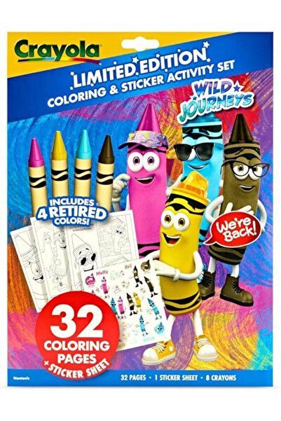Crayola Retired Colors Coloring & Activity Set - 32 Pages with Retired Crayons & Stickers, Ages 3+