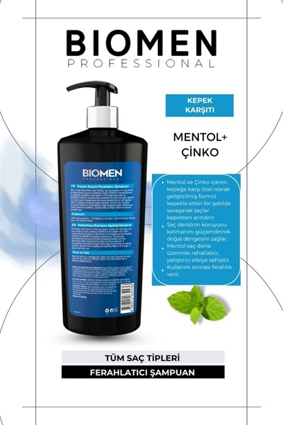 Biomen Professional Mentol&çinko Kepek Karşıtı Ferahlatıcı Şampuan 1000 ml