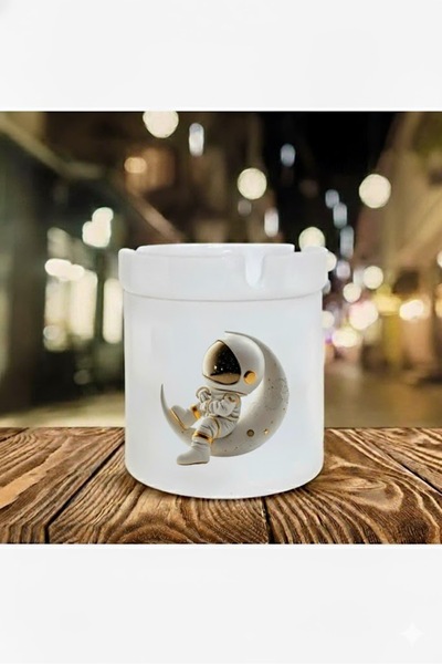 sartre art Astronautul pe Lună cu imprimeu Scrumieră fără miros cu capac ceramic