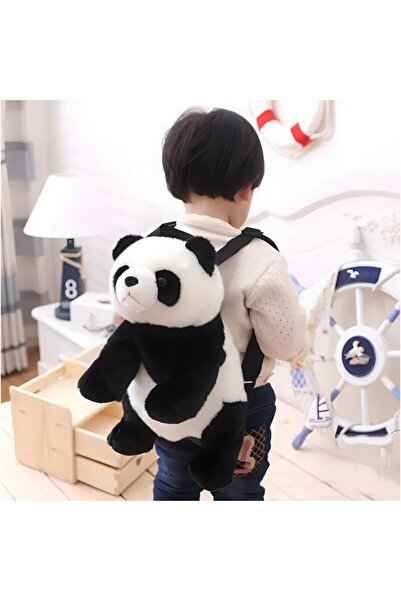 RESTEQ Children's Panda Backpack, 40x20 cm, White/Black