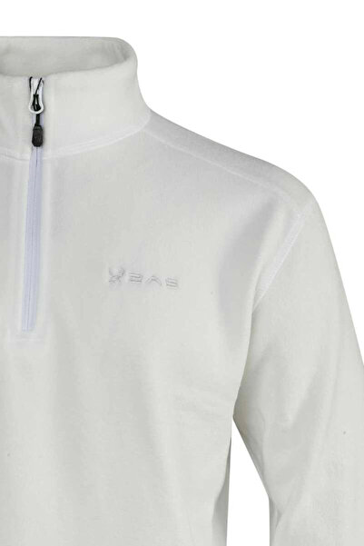 2AS Hanorac subțire din lână pentru bărbați Cedric, cu jumătate de fermoar, alb