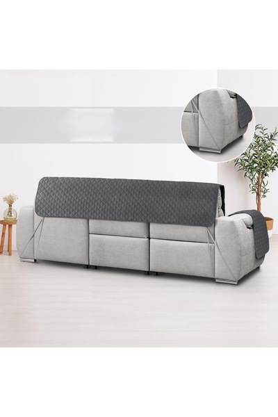 OEM Sofa cover, 200 cm, gray, quilted, for chaise longue