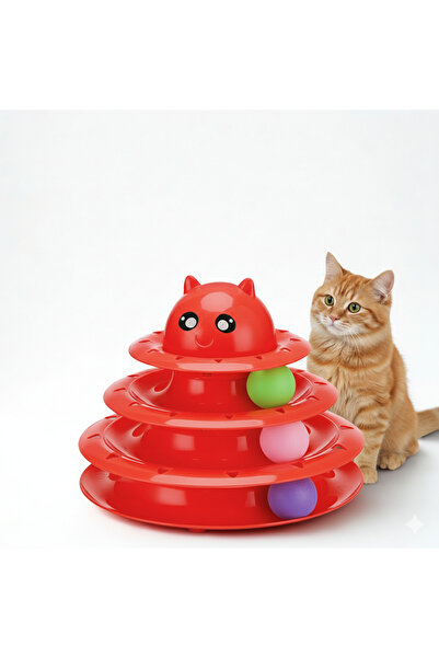 BTNES 3 Katlı Kedi Oyuncağı Tower Of Tracks Eğitici Kedi Oyuncağı İnteraktif Oyuncak