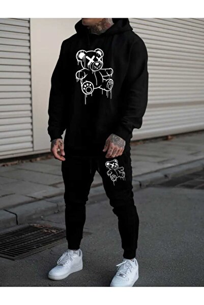 ORVIO Group Σετ φούτερ με στάμπα αρκουδάκι X-Eyed Teddy Bear