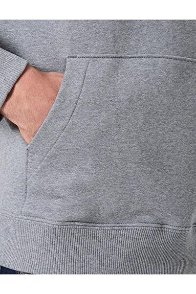 Calvin Klein Men's Hooded Drawstring Collar Long Sleeve Regular Fit Grey Sweatshirt Lv04Rc297G