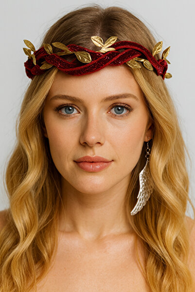 Bukiro Christmas Crown Velvet Glitter Crown Leaf Christmas Crown Set 3-Piece ...