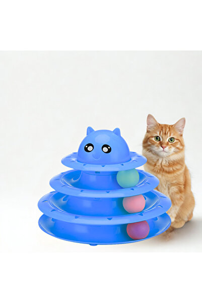 BTNES 3 Katlı Kedi Oyuncağı Tower Of Tracks Eğitici Kedi Oyuncağı İnteraktif Oyuncak