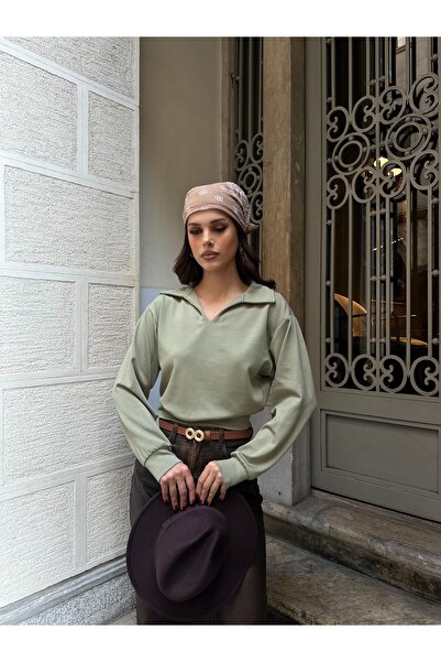 BEJNA Women's Polo Neck Modal Textured Soft Blouse