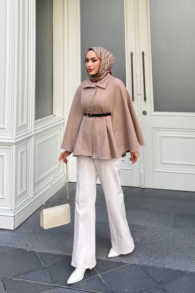 Tarzım Tuba Oversized Cape Cut Cashmere Poncho