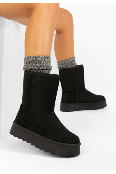 B T Shoes Cizme tip ogg cu platformă Luisana negre