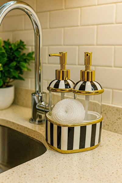 Lavin Elegantly Designed 2-Piece Porcelain Liquid Soap Dispenser