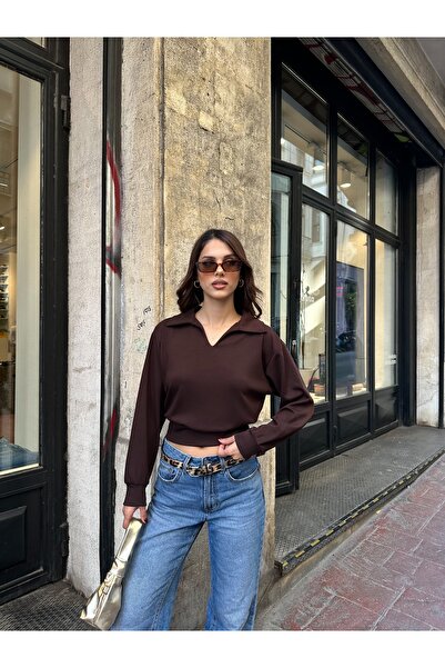 BEJNA Women's Polo Neck Modal Textured Soft Blouse