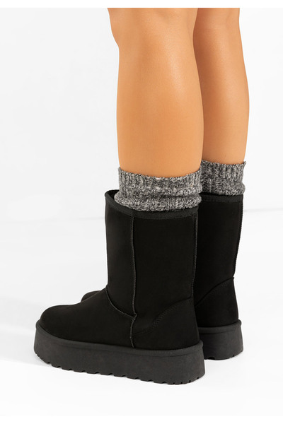 B T Shoes Cizme tip ogg cu platformă Luisana negre