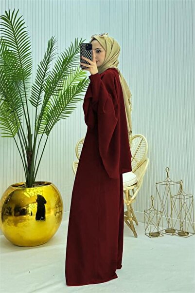 Neşeli Butik Women's Cape Belt Detailed Hijab Jumpsuit Nms061
