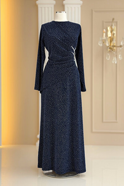 Amine Hüma Simge Abiye Elbise Lacivert