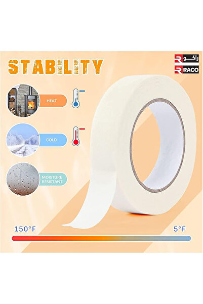 Raco White Masking Tape (2 INCH, Pack of 3) - Painters Tape for Decorating & Painting