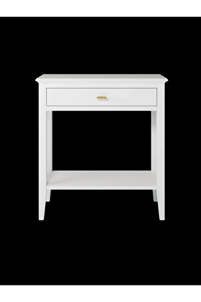 feruzadeco Beyaz Dresuar | Altın Kulplu El Yapımı Konsol | Alt Raflı Modern G...